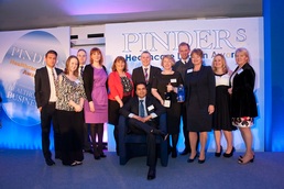 Staff from Bucklesham Grange collect the Best Small Care Home award