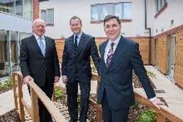 Vida Healthcare's Chris and James Rycroft with Brian de Vere from Yorkshire Bank