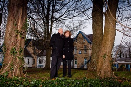 Mario and Gill Kreft in front of Ysbyty Bryn Seiont
