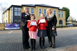 Prize winners Jessica Walter and Alana Bird are pictured with clinical lead at Field Lodge care home, Chanelle Burns (left) and customer relations manager Christine Martin-Royle (right).