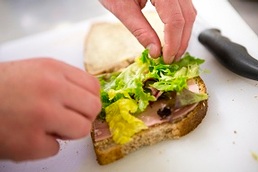 A sandwich freshly made at HC-One
