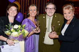 Angela Rippon congratulates the winners