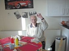 Resident John Neesam in the new diner