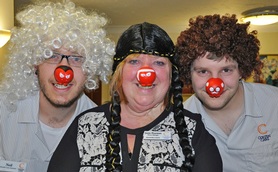 Team members at Belmore Lodge, Lymington, Janie Pearman (centre) and healthcare assistants, Neil Martin (left) and Jamie Young