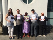 Mencap staff display the manifestos