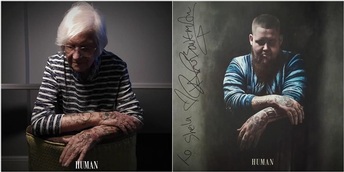 Sheila mimics her idol Rag 'n' Bone Man on his 'Human' album cover. Credit: Sydmar Lodge Care Home