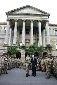 Sir Geoff Hurst with Lt Col. Craig Palmer and some of the medal winning team from 32 Regiment RA 