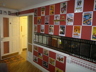 The cinema room at Berelands House with its fantastic array of vintage film posters