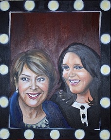 Painting of Lynda Bellingham and Katie Mallalieu  