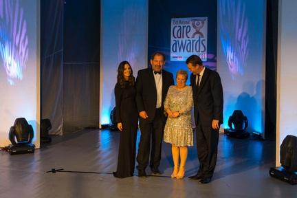 Davina with cricketer Phill Tufnell, Pete Calveley, chief executive of Barchester Healthcare and Sky Sports presenter Olivia Wayne