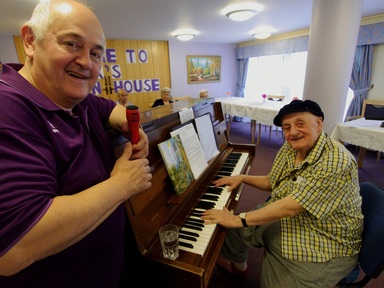 Dennis and Garry from Norton House prepare to perform