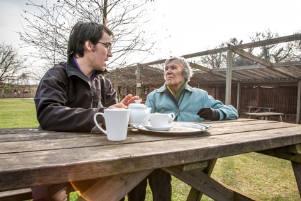 Photo courtesy of Care Uk; Shelagh and carer