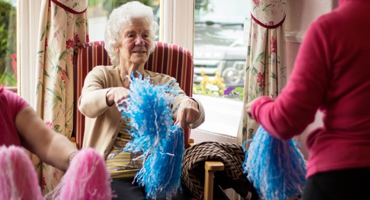 Residents take part in an Oomph! class