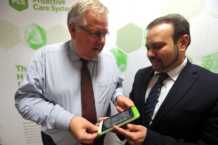 Chair of Beacon Digital, Professor Clive Bowman with Chief executive of Ivatech Health, Tariq Muhammed
