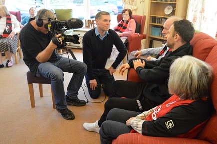 Cherries Midfielder and Partnership Ambassador, Marc Pugh being interviewed by BBC One’s Match of the Day joined by residents Barry Nash and Marilyn Turnbull