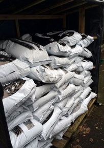 Bags of compost seized by West Midlands Police, Cannabis Disposal Team