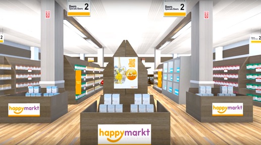 A supermarket in a scenario from A Walk Through Dementia