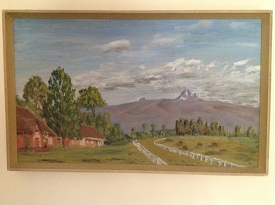 Reverend Michael Laparge's painting of Mount Kenya
