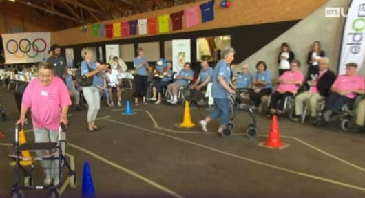 Walking frame slalom