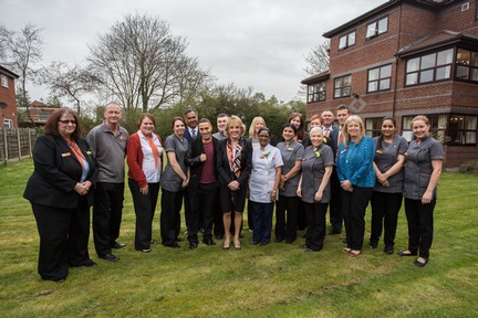 Dame Esther Rantzen and HC-One's Chorlton Place team