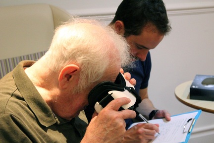 Garden Hill Care Home resident Alfie with Mr Brinn