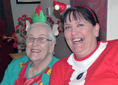 Staff and residents wear Christmas fancy dress at Ideal Carehomes' Brinnington Hall