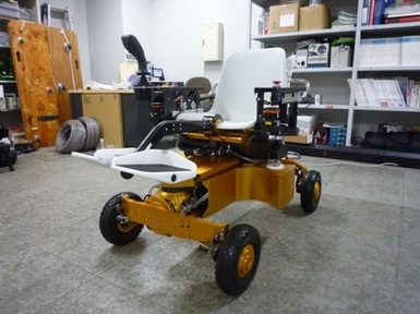 A wheelchair that can go up and down steps