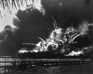 Pearl Harbour bombing of USS Shaw Credit: Everett Historical/Shutterstock.com