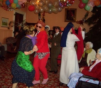 Sisters show they know how to have a good time at Christmas. Credit: Laxton Hall