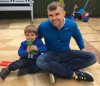 Chris Graham with his two-year-old son Dexter