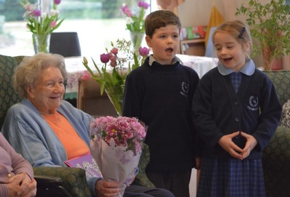 Credit: Whiteley Village Twitter - Resident Dorothy celebrating her 100th birthday