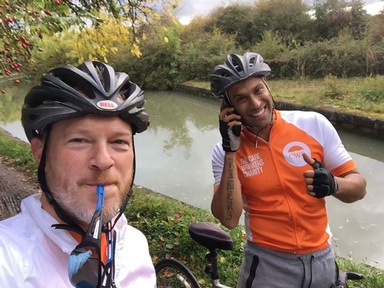 Andrew Bennett from carehome.co.uk with      Alex Ramamurthy, chief executive of CWC Credit: CWC