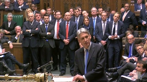 Chancellor Philip Hammond delivering budget speech on 22 November Credit: Parliament TV