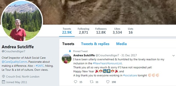 Chief inspector's New Year's Eve tweet about feeling humbled by CBE