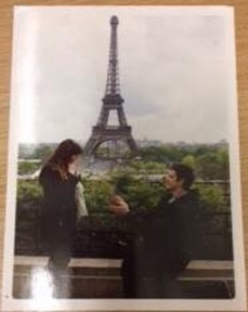 Happy couple sent news of their engagement from Paris. Credit: Cedar Court Dementia Care Home