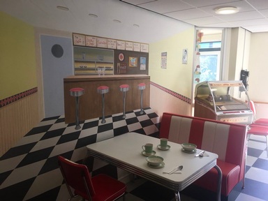 Hyperreal mural in a care home