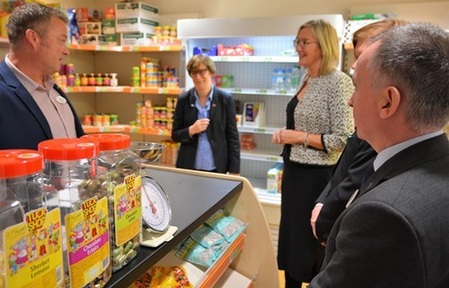 WCS Care's Ed Russell with National Care Forum executive director Vic Raynor and Caroline Dinenage.