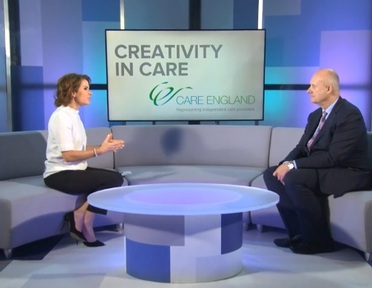 Broadcaster Natasha Kaplinsky talks to Martin Green. Credit: Care England