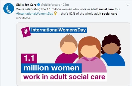 Skills for Care celebrate #InternationalWomensDay. Credit: @skillsforcare