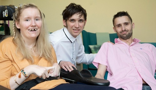 Siblings Lizzie aged 31, Jonathan 37 and Christopher Bennett 32. Credit: Pendine Park Care Organisation.
