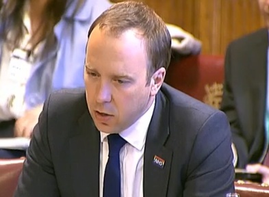 Health secretary Matt Hancock lost in thought as he responds to question on when green paper will be out. Credit: Parliament TV