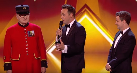 Colin Thackery speaking to BGT hosts Ant and Dec.   Credit: Britain's Got Talent.