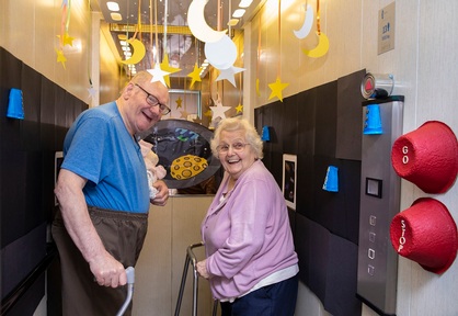 Residents Noel Hughes and Gladys Cross. Credit: Pendine Park