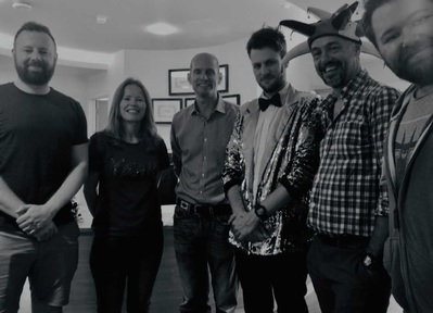 L-R: Comedians Sam Michael, Toni Kent, Ed Pownall, Alex Farrow, Ian Macdonald and Conor McReynolds.