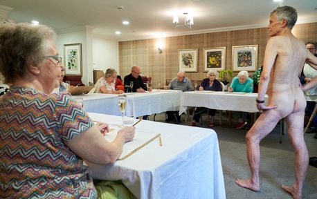 Cheeky request from female residents for a 'nice handsome man' is granted by care workers. Credit: Sherwood Grange Care home