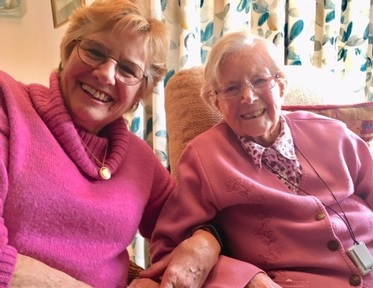 L-R: Sandy Harriman aged 76 and her mother Dorothy Gayler aged 101, both live at Whiteley Village. Credit: carehome.co.uk