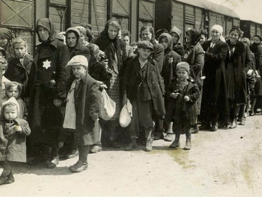 Jews arriving at Auschwitz. Photographs by SS guards in 1944. Credit: Yad Vashem