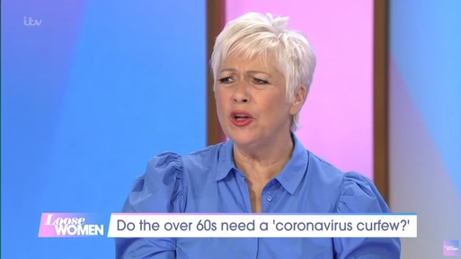 Loose Women presenter Denise Welch who is aged 60+ expresses shock at WHO's advice. Credit: ITV