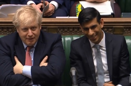 Prime Minister Boris Johnson with Chancellor Rishi Sunak. Credit: Parliament TV