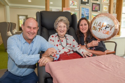 Freda Hodgson on her 106th birthday. Credit: Whiteley Village
